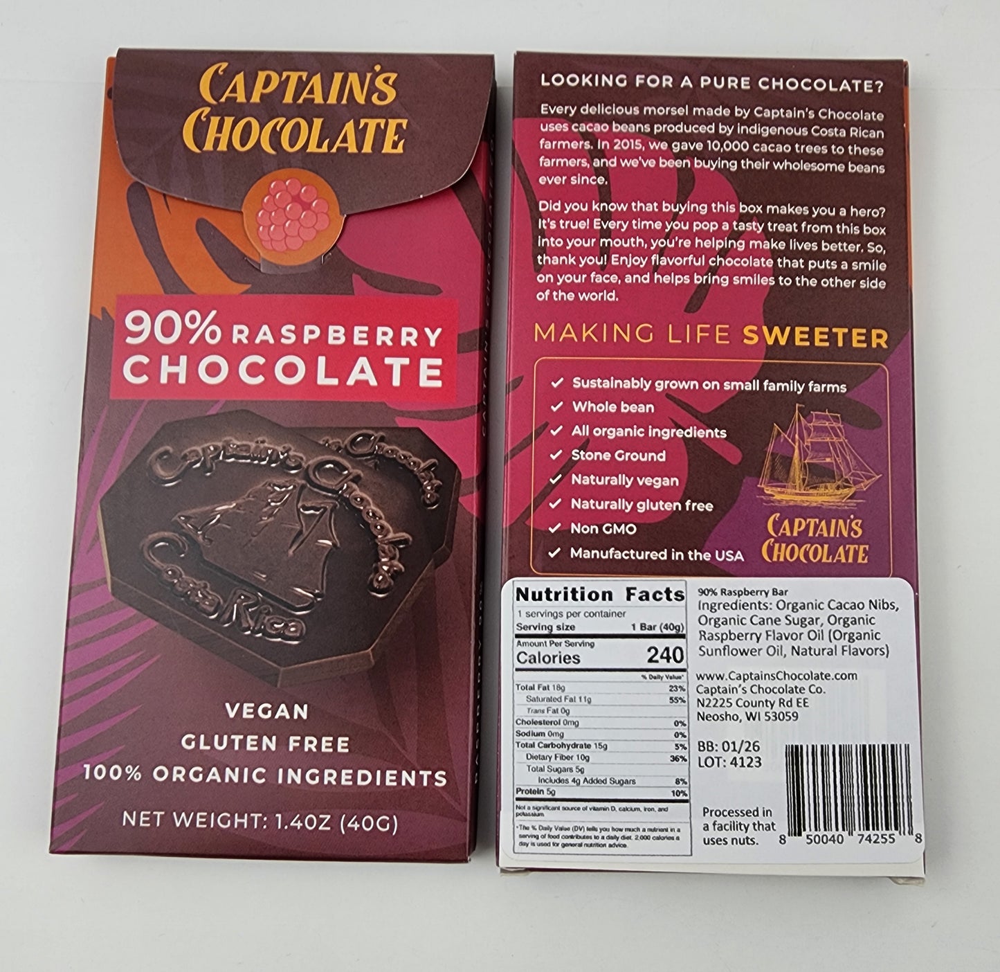 Organic 90% Dark Chocolate Bars Variety