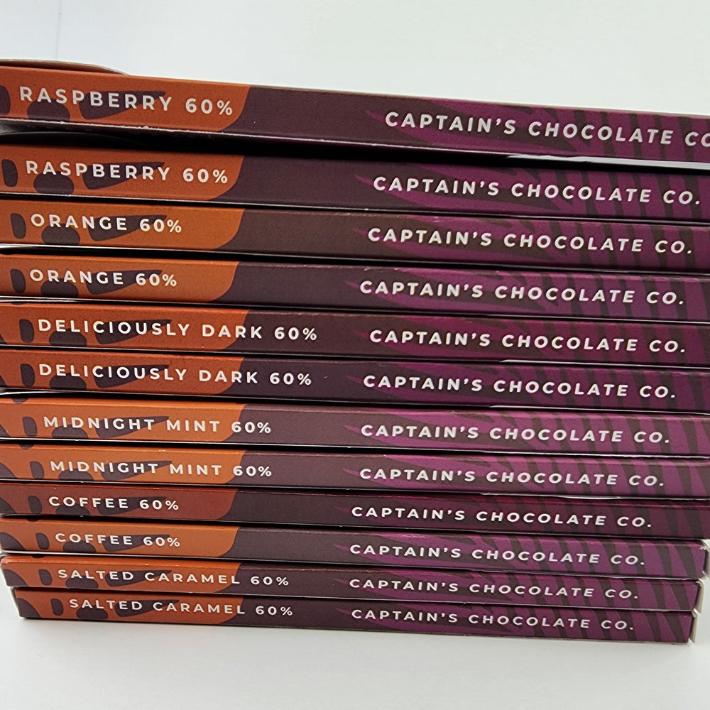 
                  
                    Captain's Organic Chocolate Bar Bundle 60%, 75% or 90%
                  
                