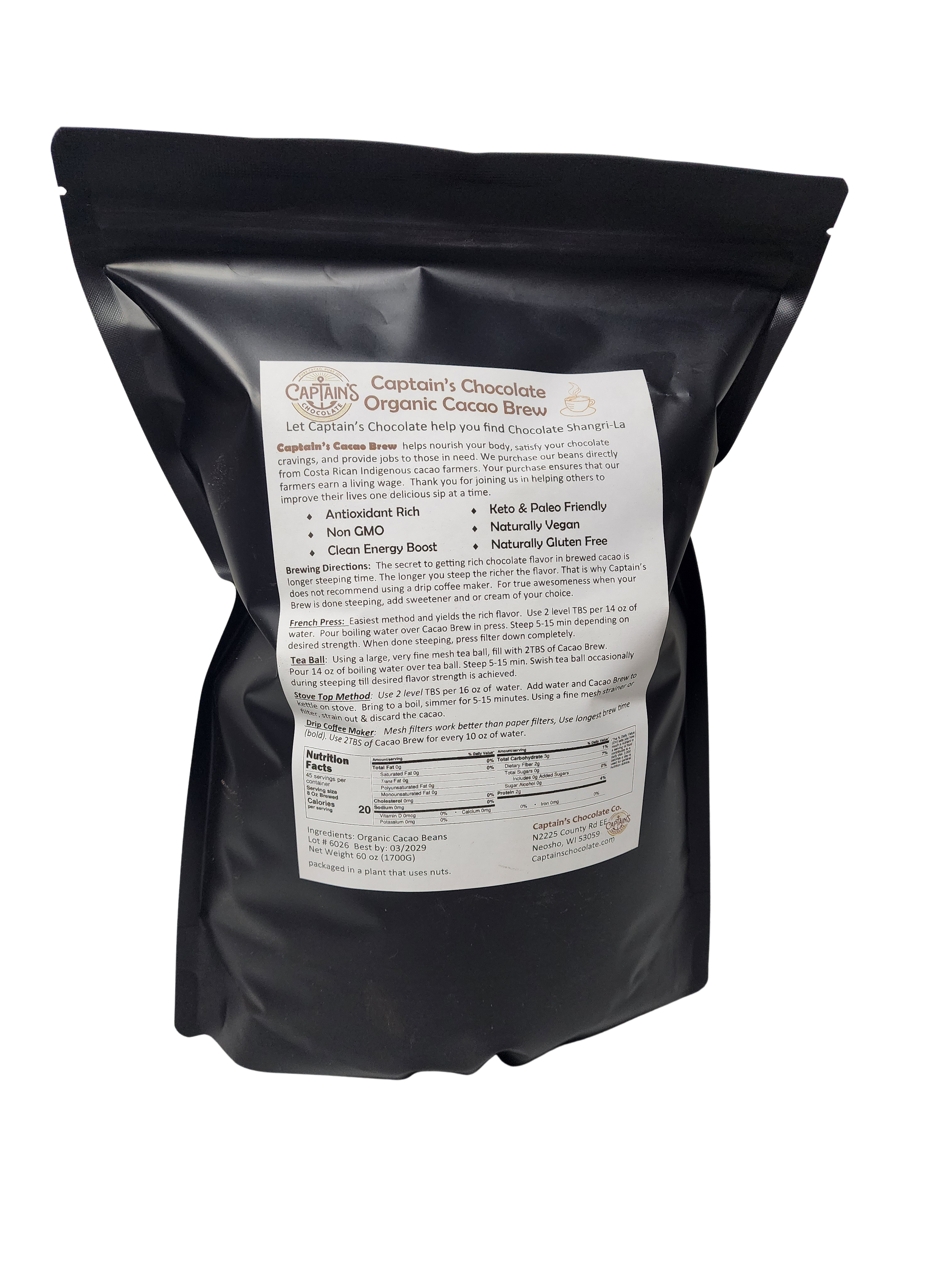 Organic Cacao Brew by Captain's Chocolate – Captain's Chocolate