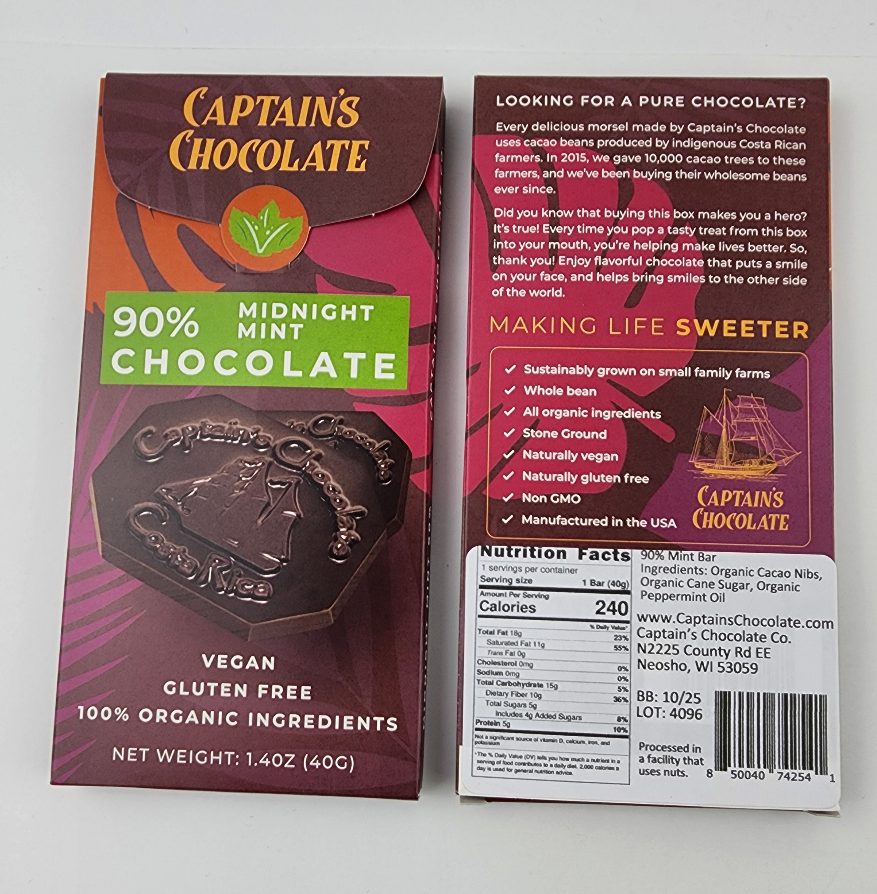 Organic 90% Dark Chocolate Bars Variety – Captain's Chocolate