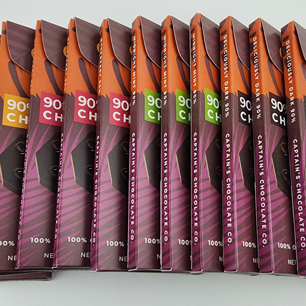 
                  
                    Captain's Organic Chocolate Bar Bundle 60%, 75% or 90%
                  
                