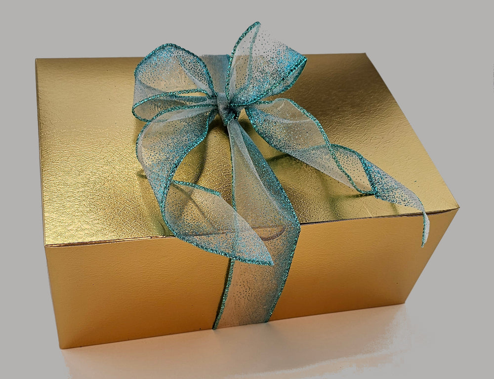 Golden Indulgence Gift Box – Organic Dark Chocolate Covered Nuts & Fruits