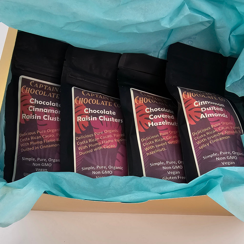 
                  
                    Golden Indulgence Gift Box – Organic Dark Chocolate Covered Nuts & Fruits
                  
                