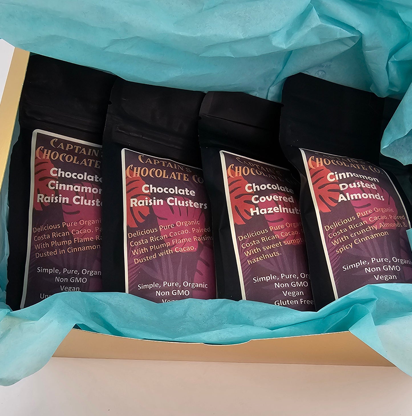 
                  
                    Golden Indulgence Gift Box – Organic Dark Chocolate Covered Nuts & Fruits
                  
                