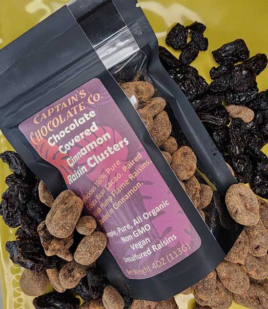 Cinnamon Dusted Chocolate Covered Raisins – Captain's Chocolate