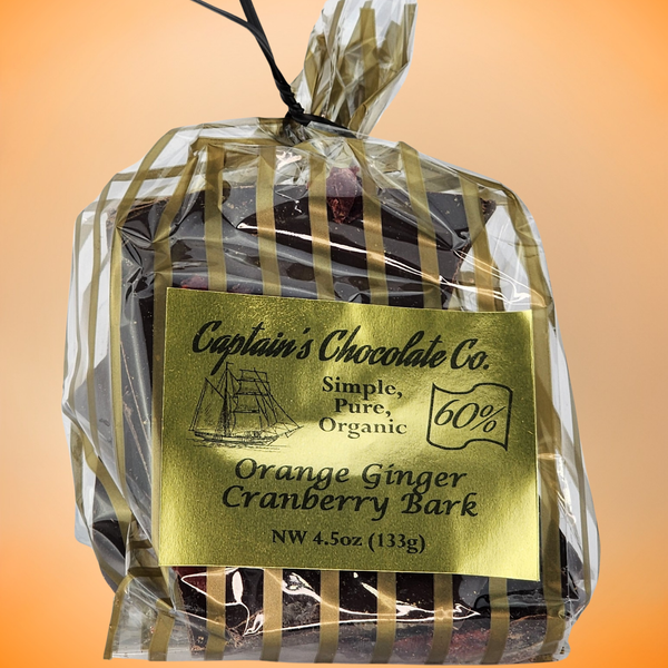 Orange Ginger Cranberry Chocolate Bark – Captain's Chocolate
