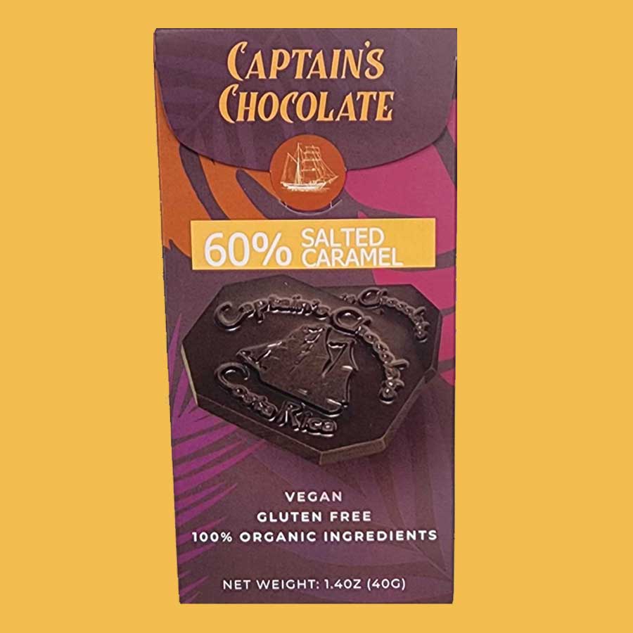 Organic Salted Caramel Dark Chocolate Bar (40g) – Captain's Chocolate