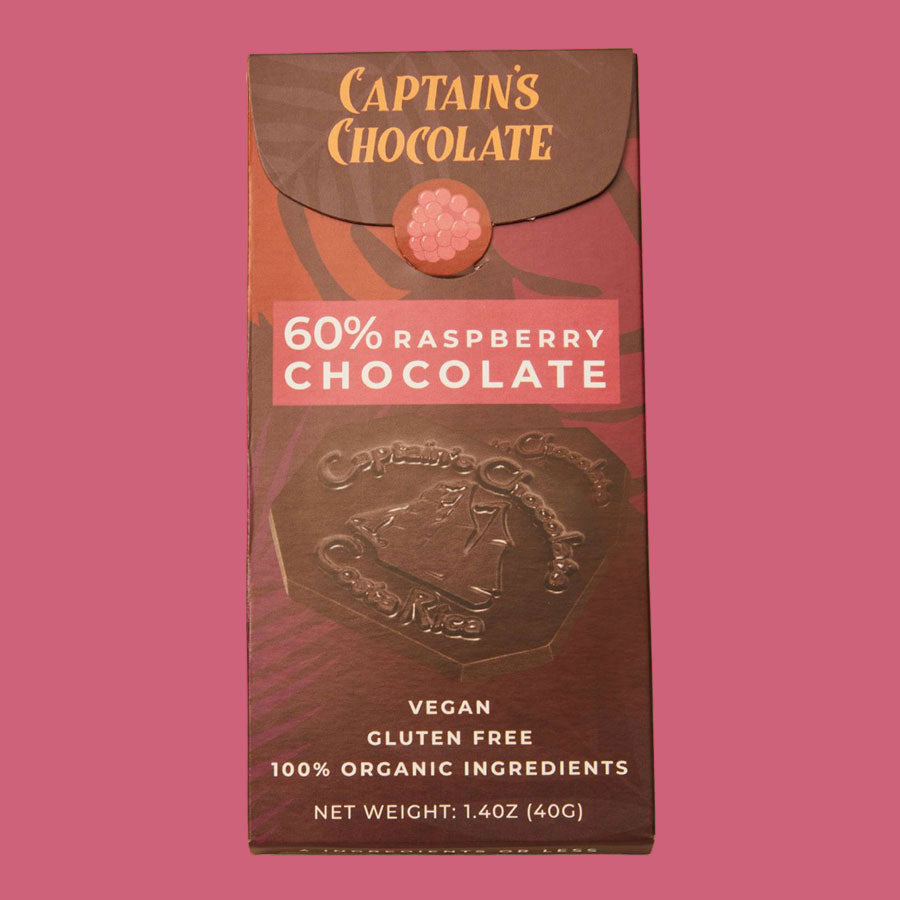 Organic Raspberry Dark Chocolate Bar (40g) – Captain's Chocolate