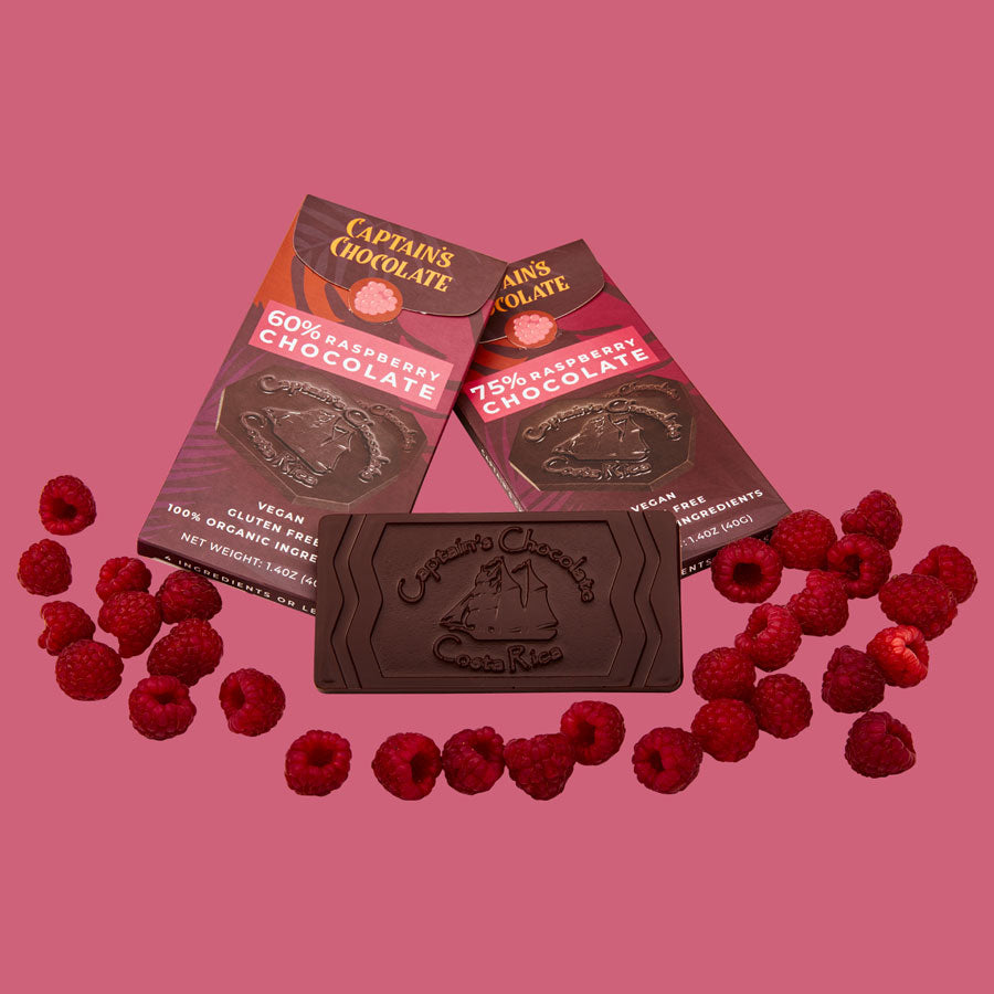 Organic Raspberry Dark Chocolate Bar (40g) – Captain's Chocolate